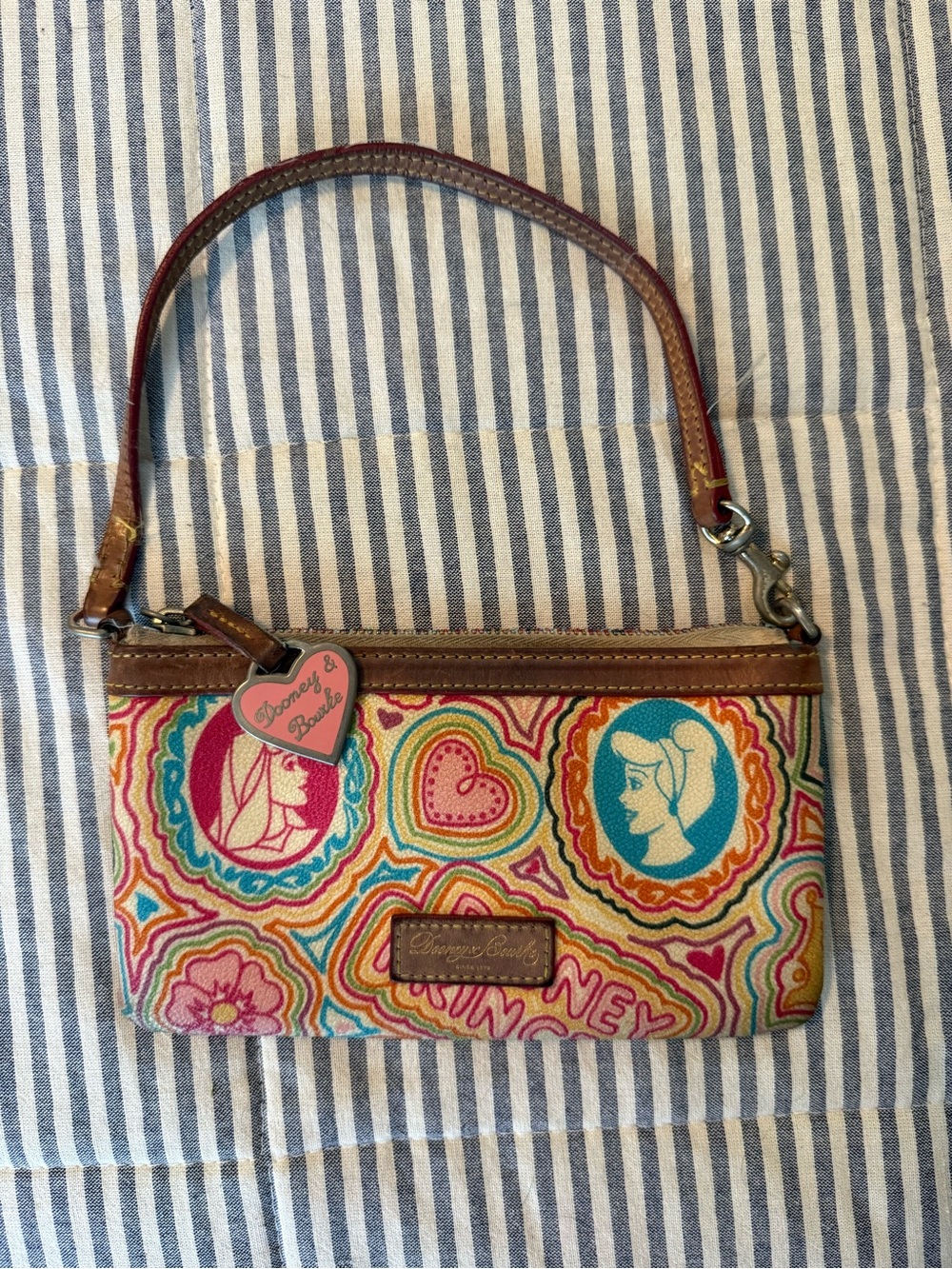 Dooney & Bourke Multicolor Disney Princess Embroidered Canvas Wristlet - Picture 2 of 3